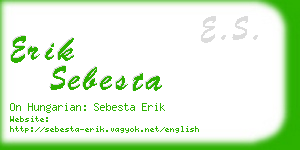 erik sebesta business card